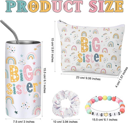 4 Pieces Sports Gifts Set - Hair Scrunchies, Elastic Hair Bands, Ball Charm Bracelet, Zipper Pouch, and Tumbler for Women