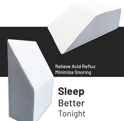 21-Inch Mattress System Pillow High-Density Rest Elevating Wedge, Relieves and Recovers Foot and Ankle Injury, Leg, Hip and Knee Pain, Multi-Purpose, Full Foam Top, White