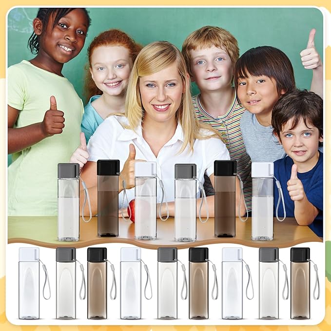 Mifoci 30 Pcs Water Bottle Bulk 17 oz Plastic Sports Water Bottles for Adults Reusable Leak Proof Portable Drink Bottles Large for Travel Camping Fitness Office(Stylish Color)