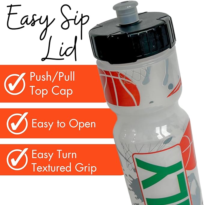 50 Strong Kids Water Bottle | 22 oz. BPA- Free Sports Squeeze Water Bottles with Pull Top Cap |Perfect Water Bottle for School | Reusable & Durable for Boys & Girls | Made in USA