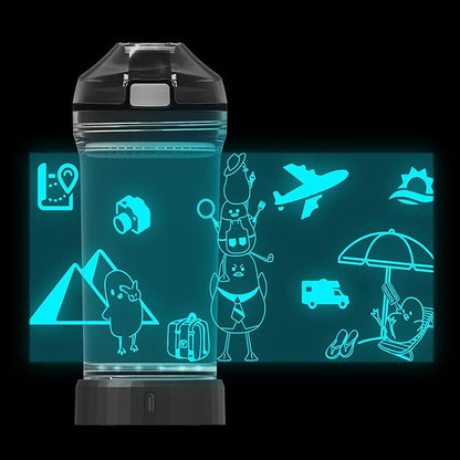 Cute Duck Water Bottle, Light Up Duck Sports Bottle with Glowing 3D LED Light Drink Bottles-Tritan BPA Free. Duck Gifts for Birthday,Christmas,Back to School for Kids Boys Teens