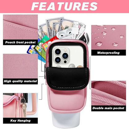 Water Bottle Pouch for Stanley Quencher Adventure 40oz,Gym Tumbler Stanley Cup Accessories for Women,Tumbler Pouch for Cards, Keys, Earphone,Phones