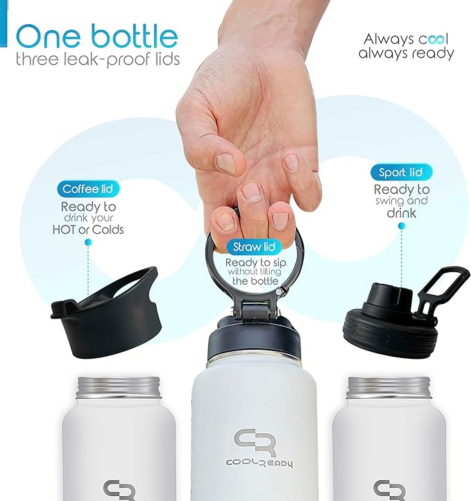 40oz Orange Water Bottle Stainless Steel - With Handle Straw Lid, Coffee Thermos, Chug Water Bottle - Double Walled Stainless Metal Water Bottle - Gym, Outdoor, Office – Leak Proof