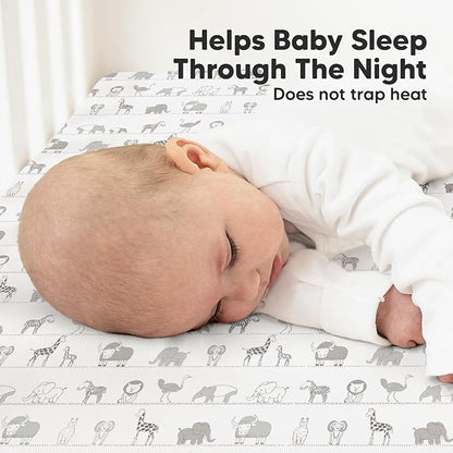 2-Pack Organic Crib Sheets for Boys, Girls - Jersey Fitted Crib Sheet, Baby Crib Sheets Neutral, Crib Mattress Sheet, Cotton Crib Sheets, Breathable Crib Sheet, Baby Mattress Sheets (Savannah)