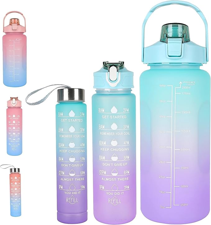 32 oz Daily Tracking Bottle Water (Ligth Blue)