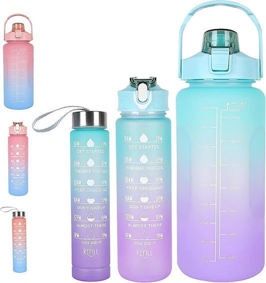 32 oz Daily Tracking Bottle Water (Ligth Blue)