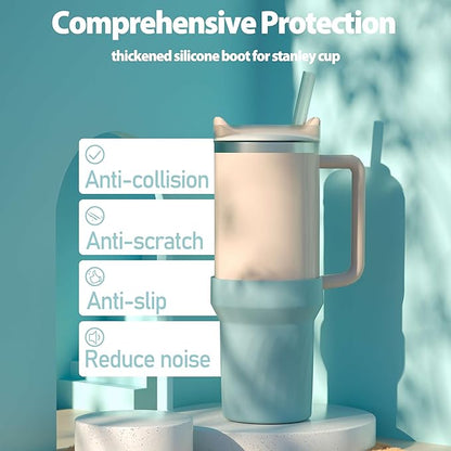 40oz Cup Accessories, Silicone Boot for 40oz Tumbler, Bottom Protector Cup Boot, Water Bottle Holder（Silicone Blue）