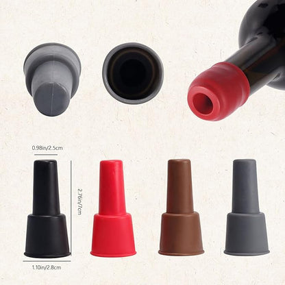8pcs Double Sealed Silicone Wine Stopper, Reusable Sparkling Wine Bottle Stopper Wine Cork, Wine Stopper for Keep Wine Fresh