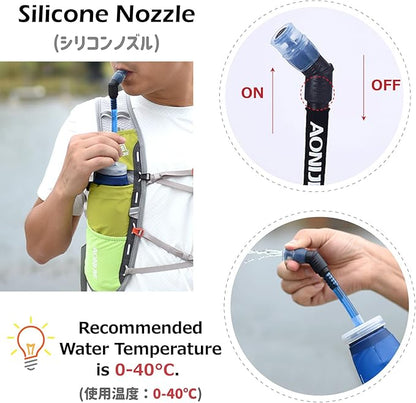 Azarxis Soft Flask Collapsible Water Bottle Running Soft Gel Flask Reservoir Handheld Folding TPU 600ml for Hydration Pack Hiking Cycling Climbing (600ml - 1 Pack)