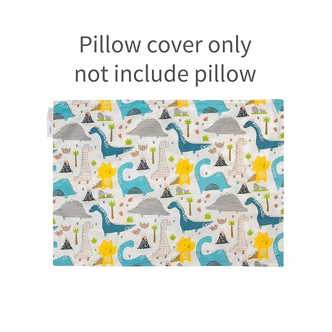 ALVABABY Toddler Pillowcases, Fits 13 x 18,12x 16 Kids Pillow, 2 Pack Cotton Baby Children Sleep Pillow Cover Envelope Travel Pillow Cases for Boys Girls, Arrows Dinosaurs, 2TPW10
