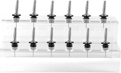 Acrylic Wine Stoppers Display Holder 12 Slot Clear Wine Bottle Stopper Stand Accessories Pourers Rack for Bar Cart