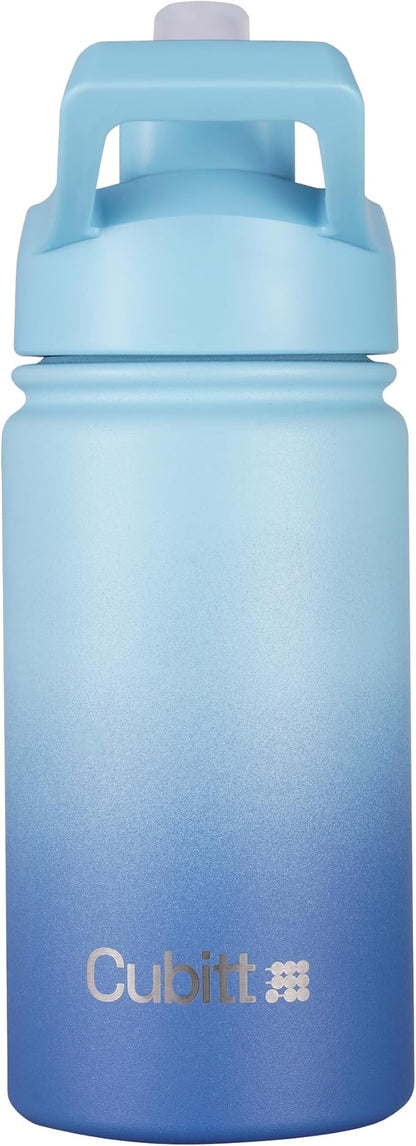 Cubitt Kids Water Bottle 14 oz with Straw Lid, Insulated Stainless Steel, Double Walled Tumbler Travel Cup, Thermo Mug, Leak Proof, Cold for up to 24 hours, Hot for up to 12 hours