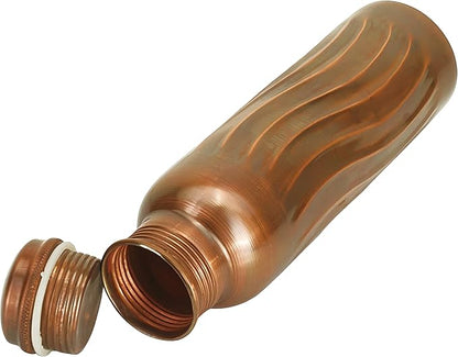Copper Water Bottle 34 oz Pure Hammered Ayurvedic Pure Copper Vessel Antique Black Diamond Pure Copper Water Bottle With Carry Bag for Sport Fitness Yoga Sports Copper Bottles 1000 ML