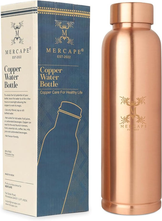 Copper Water Bottle A Handmade Ayurvedic Enameled Print Pure Copper Water Bottle For Drinking - Increase Your Water Consumption, and Experience Immediate Health Benefits (ENAMELED PRINT 8)
