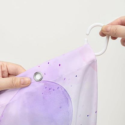 AILONEN Monster Shower Curtain for Bathroom, Cute Monster Purple Balloon Printed Bath Curtain,Women Girls Kids Minimalist Waterproof Fabric Shower Curtain Set with Hooks 60" W*72" H