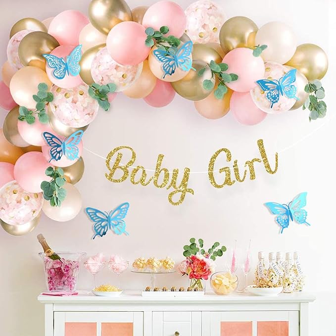 72Pcs 3D Butterfly Wall Decor 3 Sizes 3 Styles, Butterfly Decorations Party Birthday Cake Decoration, Removable Butterfly Wall Stickers for Kids Nursery Wedding Bedroom Room Decor(Blue)