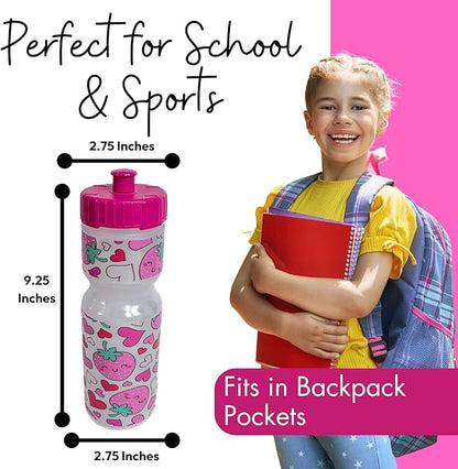 50 Strong Kids Water Bottle | 22 oz. BPA- Free Sports Squeeze Water Bottles with Pull Top Cap |Perfect Water Bottle for School | Reusable & Durable for Boys & Girls | Made in USA