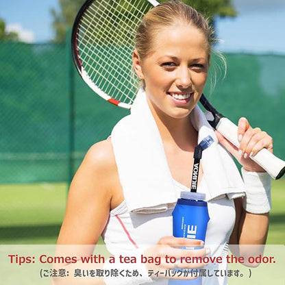 Azarxis Soft Flask Collapsible Water Bottle 350ml Running Soft Gel Flask Reservoir Handheld Folding TPU for Hydration Pack Hiking Cycling Climbing (350ml - 1 Pack)