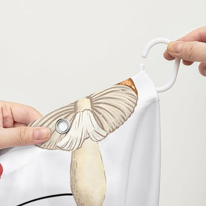 AILONEN Cartoon Mushroom Shower Curtain,Modern Shabby Chic Plants Fungus Themed Waterproof Bath Curtain,Minimalist Curtain for Bathroom Decor, 72" W x 84" H