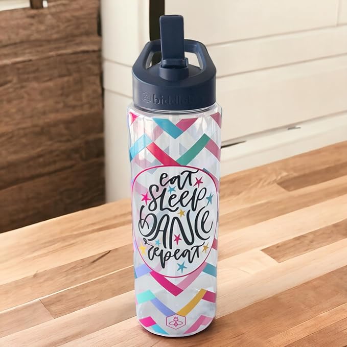 32oz Dance Water Bottle with Straw | BPA-Free Reusable Bottles for Dancer, Girls, Teen, Ballerina | Great Recital Gifts, Birthday Gift or Present for Dance Teacher