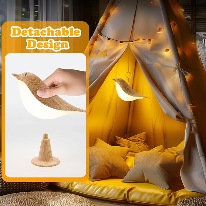 Modern Simple Magpie Led Desk Light Bedroom Study Bedside Lamp Living Room Decorate Touch Bird Floor Lamps Car Aromatherapy Lamp, Maple, brdLIT-shCO0126Luxe01