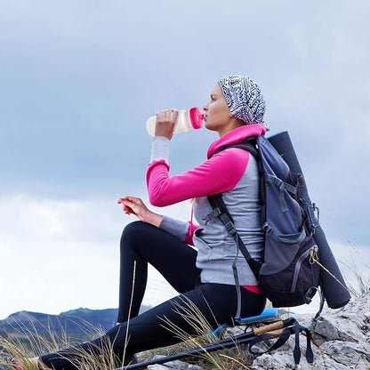 Rolling Sands 20 Ounce Sports Water Bottles 24 Pack, BPA-Free, Made in USA, Dishwasher Safe, White Bottles/Red Lids
