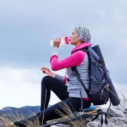 Rolling Sands 20 Ounce Sports Water Bottles 24 Pack, BPA-Free, Made in USA, Dishwasher Safe, Clear Frost Bottles/Navy Lids