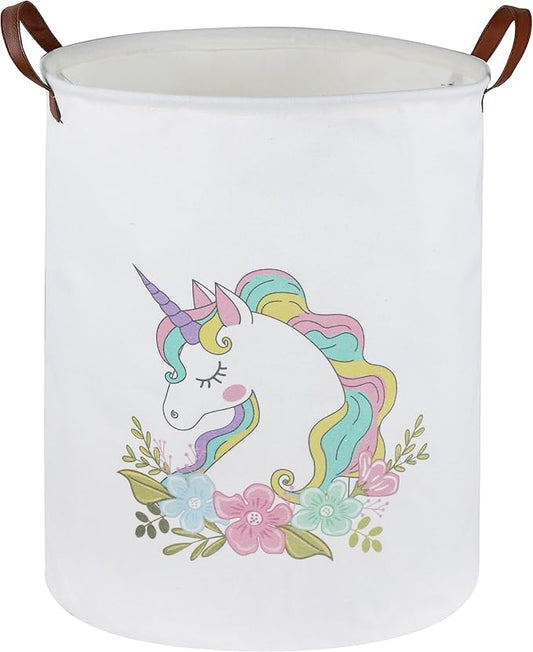 Unicorn Laundry Basket,Kids Unicorn Hamper for Girls Room Decor,Baby Girls Dirty Clothes Hamper,Nursery Hamper for Bedroom Decor,Gift Basket(Colorful Unicorn)