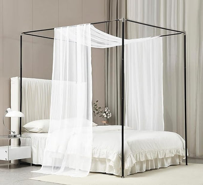 Akiky Canopy Bed Curtains White Bed Canopy Drapes Sheer Curtain Bed Scarf 1 Curtains Panel for Twin Size Bed décor