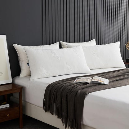 APSMILE Shredded Memory Foam Pillows Queen Size, Adjustable Luxury Cooling Pillows for Neck Pain, Hotel Firm Bed Pillows for Sleeping, Essentials for Side/Back Sleeper (White,18"x28")