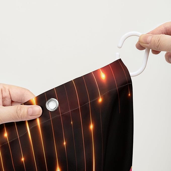 AILONEN Red Rose Flower Shower Curtain,Red and Black Shower Curtain,Romantic Flower Couple Lover Bath Curtain,Rose Themed Bathroom Decor,Waterproof 72" W x 84" H