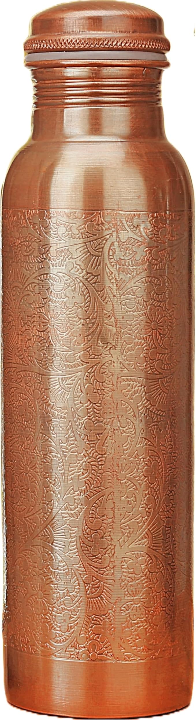 Copper Water Bottle - 34 Oz Large Ayurvedic Pure Copper Vessel For Drinking Leak Proof Antique Copper Bottle For Sport, gym, Yoga, Meditation & Ayurvedic Copper Health Benefits - 1000ml