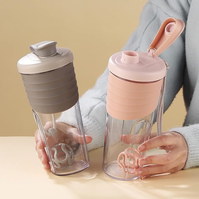 Shaker Bottle for Protein Mixes，24 oz，Protein Shaker Bottles with Whisk Ball, Mixer Bottle, Protein Bottle,Portable Pre Workout Whey Protein Drink Shaker Cup，Gray