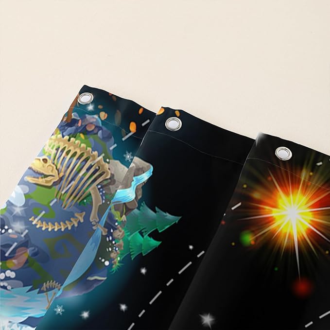 AILONEN Galaxy Shower Curtains for Boys,Solar System Bath Curtains,Outer Space Curtains for Bathroom Decor, 72" W*72" H Polyester Waterproof with 12 Hooks
