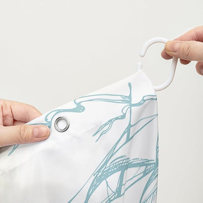 AILONEN 3D Sea Turtle Shower Curtain,Green Sea Turtle Shower Curtain for Bathroom,Nautical Anchor Waterproof Fabric Shower Curtain Set with Hooks,36" W*72" H