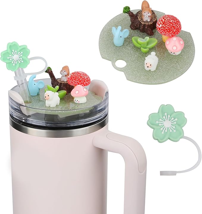 ADAH Charms Compatible with Stanley Cup Accessories,Charms for Stanley Cups H1.0&H2.0 Accessories 40oz with Silicone Straw Cover (F)