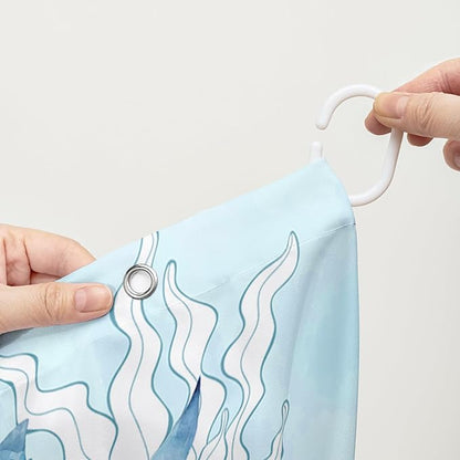 AILONEN Shark Shower Curtain for Bathroom, Cute Shark Bathroom Curtain,Blue Tie Dye Ocean Theme Bath Curtain 48" W*72" H Polyester Waterproof Children Boys Bathroom Curtain with 12 Hooks