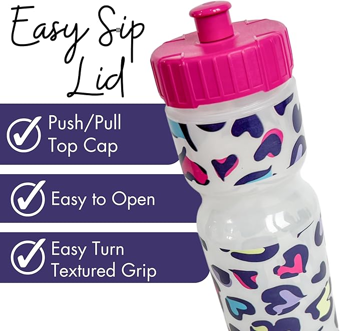 50 Strong Kids Water Bottle | 22 oz. BPA- Free Sports Squeeze Water Bottles with Pull Top Cap |Perfect Water Bottle for School | Reusable & Durable for Boys & Girls | Made in USA
