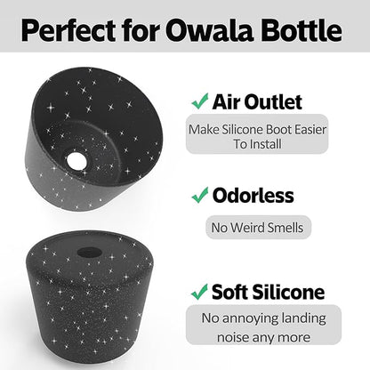 2PCS Silicone Water Bottle Boot for Owala 24oz 32oz 40oz,Anti-Slip Protective Sleeve Bottom Bumper Protector for FreeSip, Twist, and Flip Water Bottles