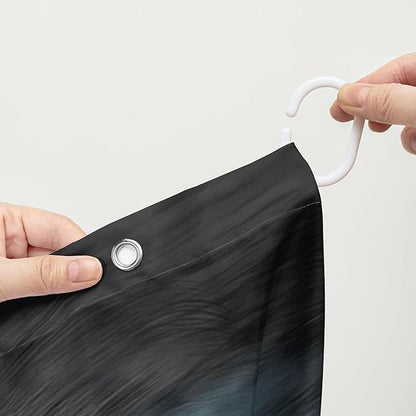 AILONEN Howling Wolf Shower Curtain,Cloud Moon Wolf Bath Curtain,Wildlife Wolf Polyester Waterproof for Bathroom,72" W*96" H with 12 Plastic Hooks