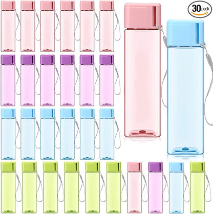 Mifoci 30 Pcs Water Bottle Bulk 17 oz Plastic Sports Water Bottles for Adults Reusable Leak Proof Portable Drink Bottles Large for Travel Camping Fitness Office(Multicolor)