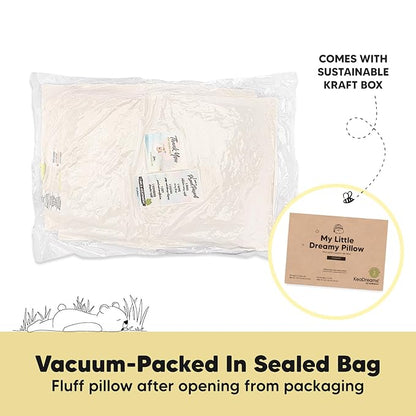 2-Pack Toddler Pillow - Soft Organic Cotton Toddler Pillows for Sleeping - 13X18 Small Pillow for Kids - Kids Pillows for Sleeping - Kids Pillow for Travel, School, Nap, Age 2 to 5 (Herb)