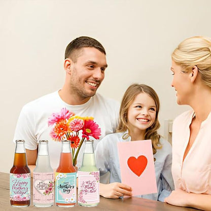 24pcs Mothers Day Wine Bottle Labels Stickers Party Wine Bottle Stickers Decorations Wine Bottle Cover Labels Happy Mothers Day Party Supplies