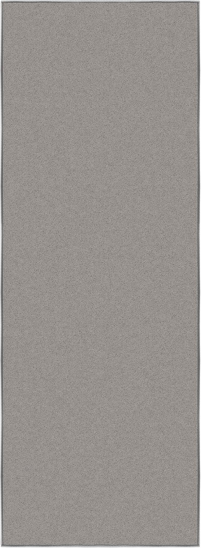 Machine Washable Modern Solid Design Non-Slip Rubberback 2x6 Traditional Runner Rug for Hallway, Kitchen, Bedroom, Living Room, 2'2" x 6', Gray