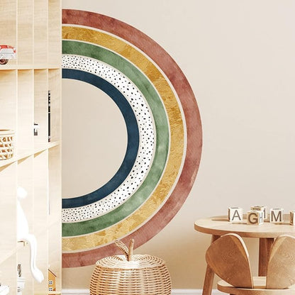 Amaonm Removable 3D Large Colorful Boho Full Rainbow Wall Sticker Peel and Stick Self-Adhesive Colorful Pastel Rainbow Wall Decals Wallpaper for Kids Girls Bedroom Nursery Decoration
