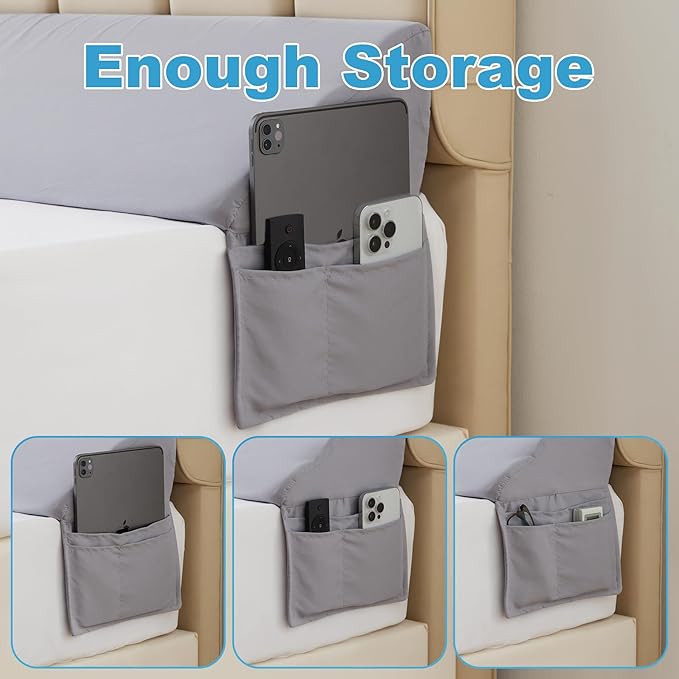 King Bed Wedge Pillow for Headboard, Foam Pillow Wedge for Headboard Gap, Mattress Bed Gap Filler King, Triangle Pillow Wedge, Anti-slip Bed Crack Pillow Space Filler King (76"×10"×6") Grey