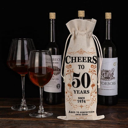2Pcs 70th Birthday Gifts for Women Men Back in 1954 Birthday Gift 70 Years Old Gift Birthday Decoration Wine Bag Gift for Her Him Wine Gift Bag 70th Turning 70