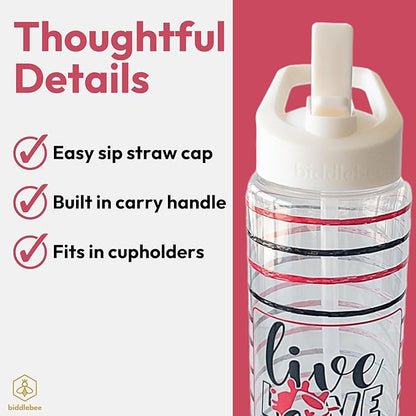 32oz Cheerleader Water Bottle with Straw Lid | BPA-Free Reusable Bottles for Cheerleaders, Cheer Team or Cheerleading Coach | Great Gifts for Girls, Coaches