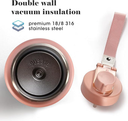 25 oz gym water bottle with straw, leak proof - men's/women's sports metal water bottle - double vacuum insulated stainless steel water bottle for gym, outdoors or traveling