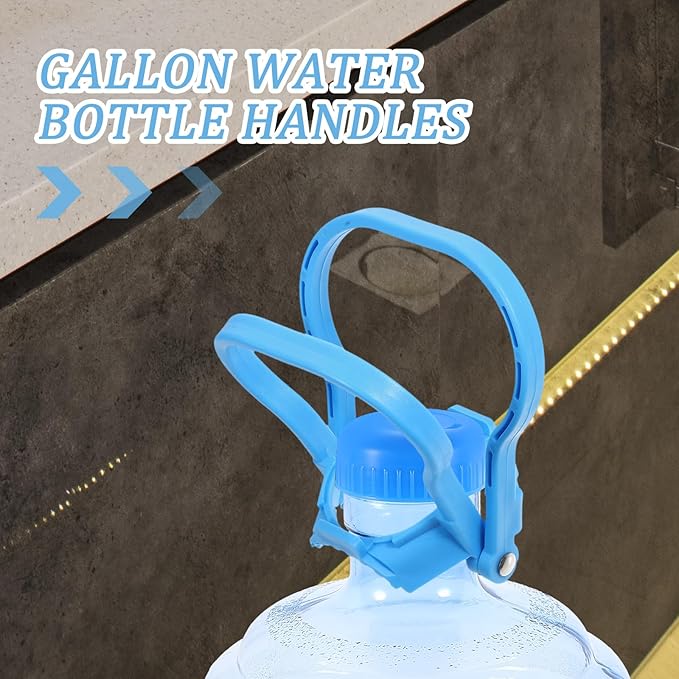 BESPORTBLE 4Pcs 5 Gallon Water Bottle Handles - Stable Ergonomic Grip Handle Carrier Drinking Water Bottle Carrier for 5 Gallon Water Jugs for Prevents Tilting (Blue)